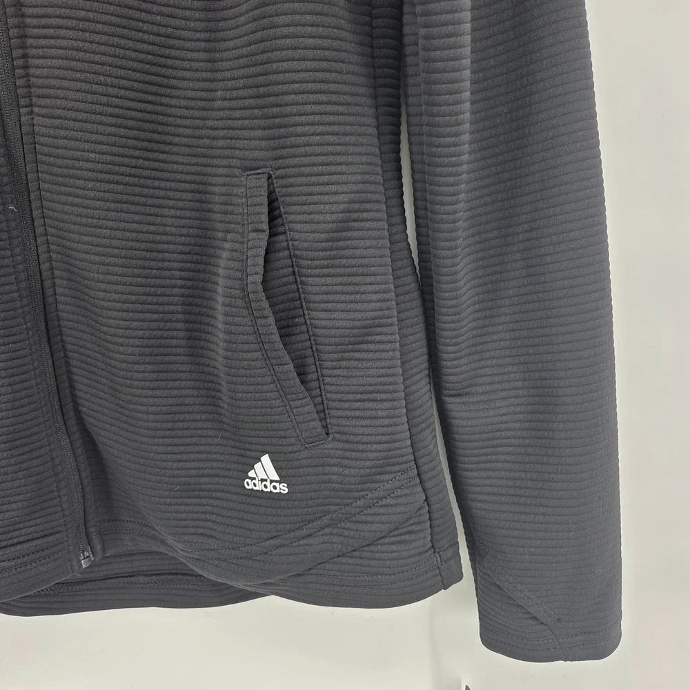 Adidas Womens Golf Ribbed‎ Full Zip Jacket Black Size Small New NWT